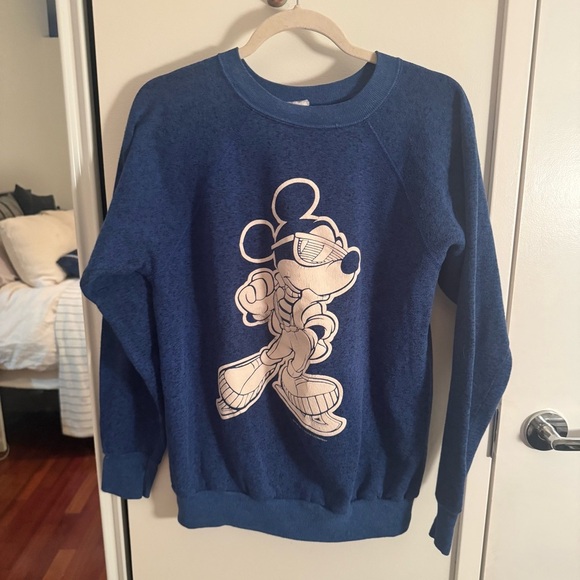 DISNEY MICKEY MOUSE WORLD ON ICE blue vintage sweatshirt - Picture 1 of 4